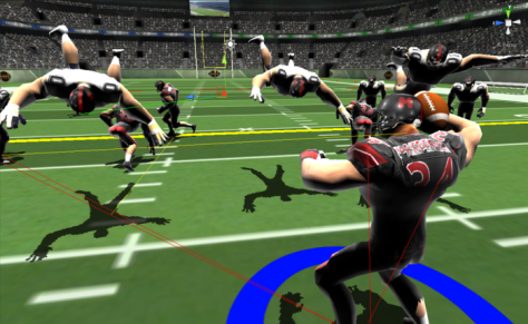 After being at the center of Ouya's Free the Games Fund controversy, "Gridiron Thunder" developer MogoTXT declined to accept matching funds from Ouya. The game will be released on October 30. Image from the "Gridiron Thunder" Kickstarter page.