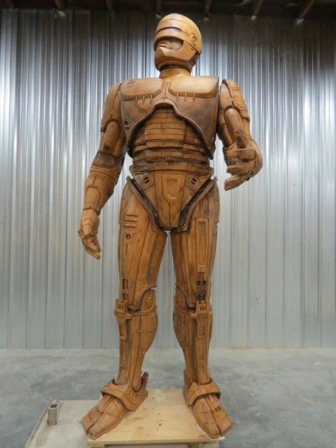 The completely assembled version of the Kickstarter-funded RoboCop statue. Image from the Onion A.V. Club. 