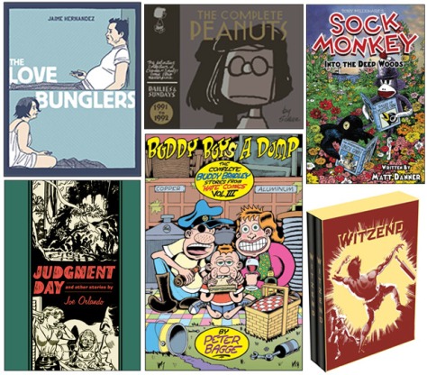 Six of the books Fantagraphics is planning for its spring/summer 2014 season are shown in this image from the project's Kickstarter page.